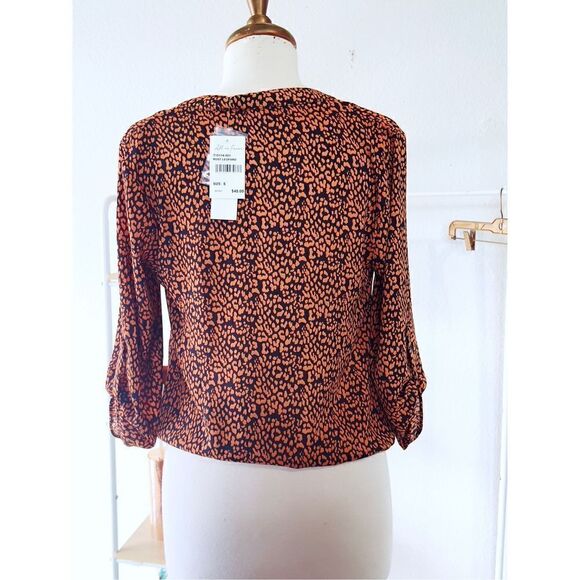 Rustic Leopard Abstract Casual Blouse - Picture 4 of 5